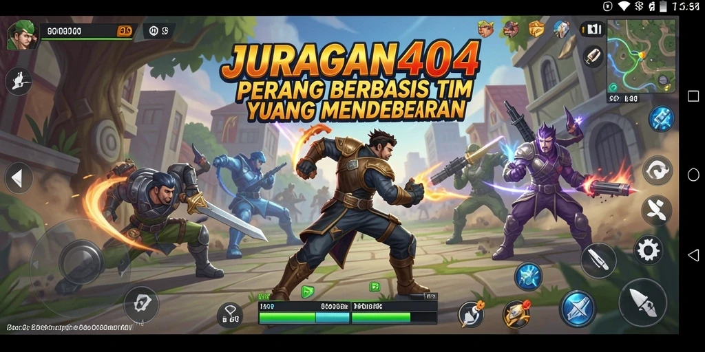 Gameplay aksi intens di JURAGAN404 yang menampilkan pertempuran FPS.