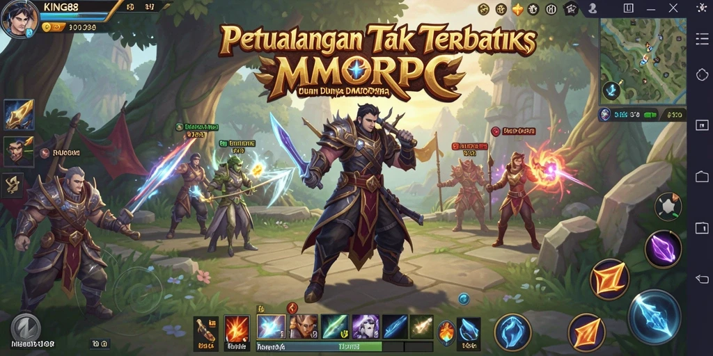 Tampak gameplay seru dalam KING88 dengan pertarungan epik dan kolaborasi pemain.