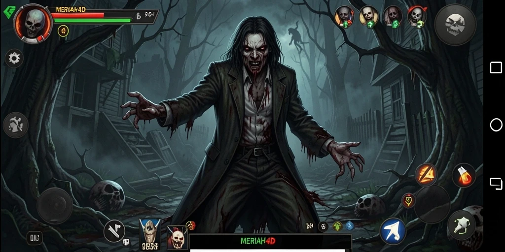 Tampilan gameplay <strong>MERIAH4D</strong> yang menyeramkan dengan suasana kegelapan.