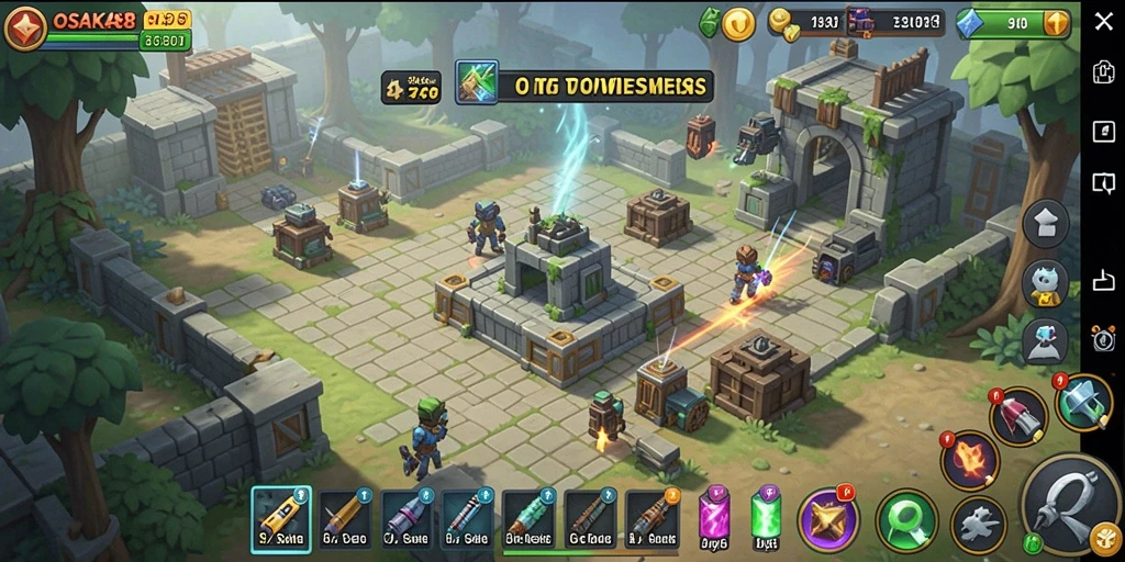 Tampilan menarik dari gameplay OSAKA88 dalam Tower Defense.