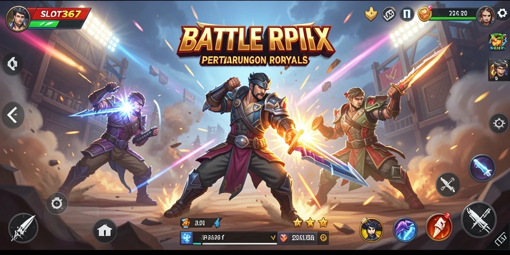 Screenshot dari gameplay SLOT367 yang menampilkan aksi Battle Royale intens.