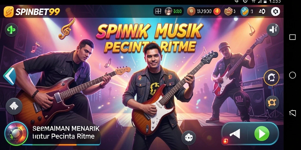 Tampilan gameplay menarik dari SPINBET99 dengan berbagai lagu dan ritme.