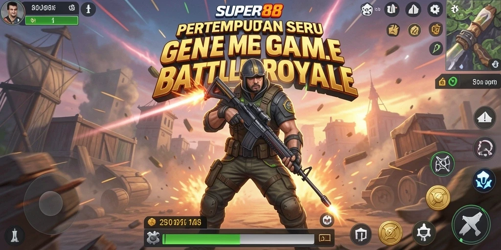Gameplay seru dan mendebarkan dalam SUPER88 Battle Royale.