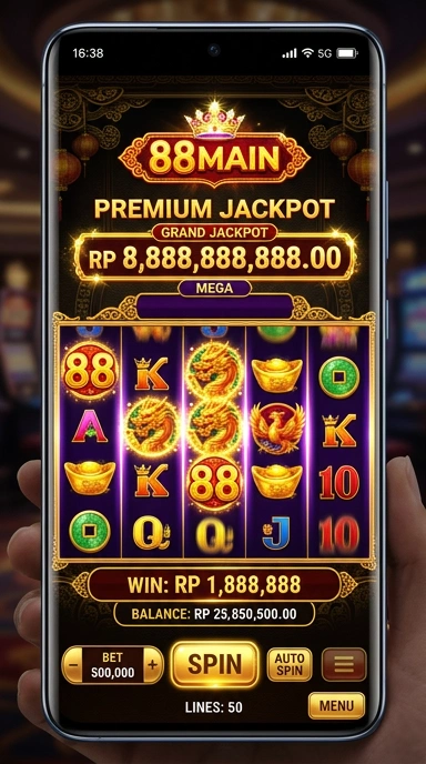 Tampilan antarmuka aplikasi 88main yang modern dan intuitif.
